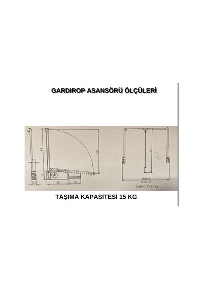 Raylı Gardrop Asansörü Gri