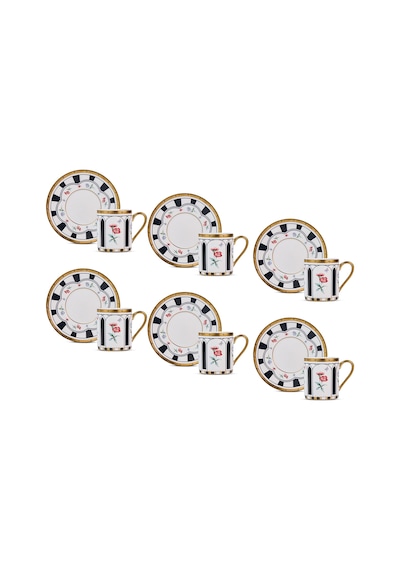 Aryıldız Best 12 Parça 6 Kişilik Kahve Fincan Takımı Siyah 90 Ml Çok Renkli