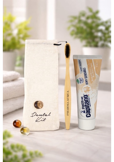 Dental Kit -pharma Acqua Bambu Diş Fırçası + Pasta Del Capitano Denti Sensibili Diş Macunu 75ml