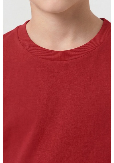 Fiesta O Yaka Standart Fit Basic Unisex Çocuk T-shirt - 11328 Kırmızı