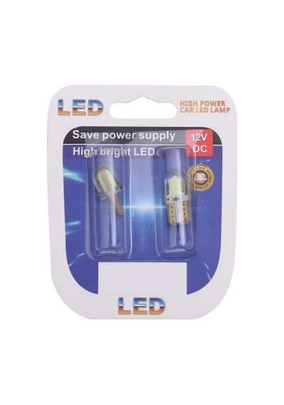 T10 Ampul Park Ledi Plaka Tavan İç Aydınlatma Ampulü Cob Led W5W 194 6500K 2li Set Beyaz