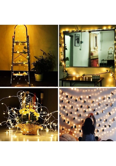 Buffer Sarı Peri Led Flaşlı Işık 3 Metre Dekoratif Oda Ve Organizasyon Aydınlatması Renkli