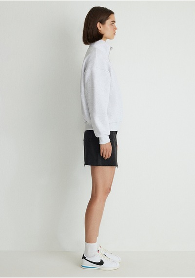 Mavi - Mavi Logo Baskılı Yarı Fermuarlı Gri Sweatshirt 1s10179-85438 Gri