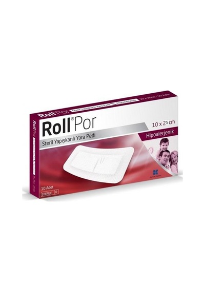 Roll Por 10 x 25 cm Steril Yapışkanlı Yara Pedi 10 x 12 Adet
