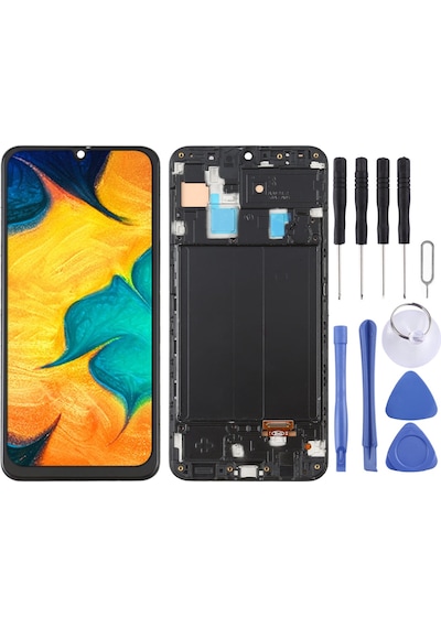 Samsung Uyumlu Galaxy Sm-a505 A50 Ekran Lcd Full Çıtalı Oled