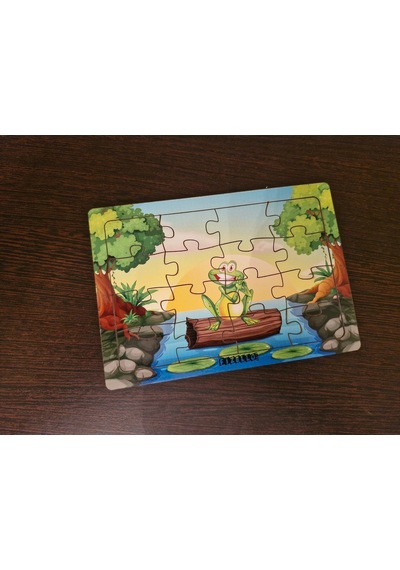 Kurbağa 16 Parça Eğitici Öğretici Ahşap Çocuk Puzzle Yapboz Bebek Çocuk Oyuncak