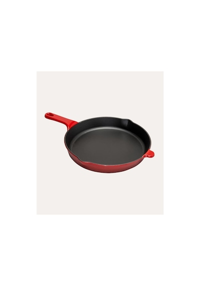 Sürel Dayanıklı Döküm Kızartma Tavası Kırmızı Renk 27 Cm Kırmızı