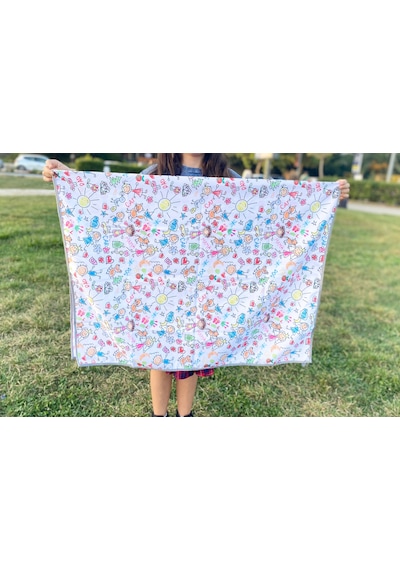 Yorni 145x150cm ,boyama,bebek Odası,halı Için Sıvı Geçirmez Oyun Örtü