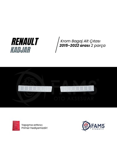Renault Kadjar 2015-2022 Arası Bagaj İç Eşik Koruma 2 Prç. P.çelik Taşlı