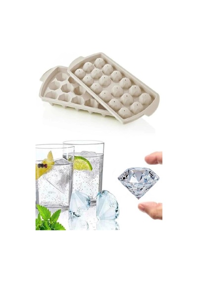 18 Bölmeli Elmas Şekil Buz Kalıbı Kapaklı Pratik Buzluk Kristal Şekil Buz Kalıbı Plastik Renkli Diğer