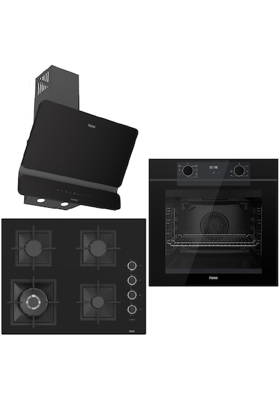 Ferre Fryart QEP63CS - SC405-WFA - D080-SA Ankastre Set Siyah