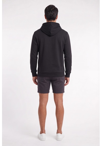 Sup Marvel Logo Baskılı Kapüşonlu Siyah Kadın Erkek Sweatshirt 12081