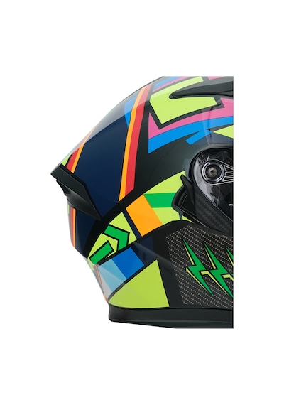 Gp Nero Mks003-bb5ny Güneş Vizörlü Şeffaf Full Face Motosiklet Kaskı Siyah Sarı Mavi