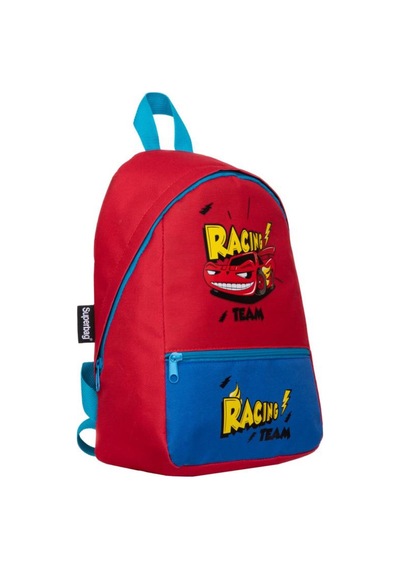 Superbag Erkek Çocuk Anaokulu Çantası Racing Araba Desenli Sırt Çantası Kreş Çantası Mavi