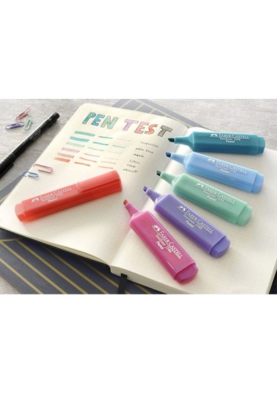 Faber-castell Fosforlu Kalem, Pastel Tonlar 4 , 8'li Çok Renkli