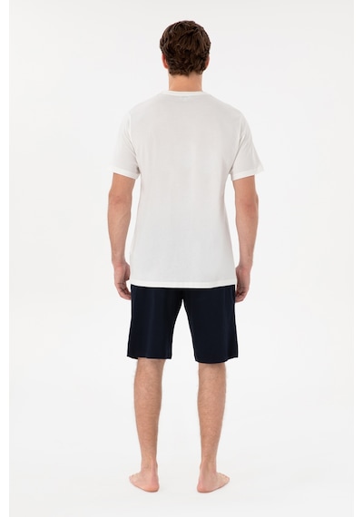 U.S. Polo Assn. Erkek Bisiklet Yaka Beyaz Pijama Takımı 50309174-VR013