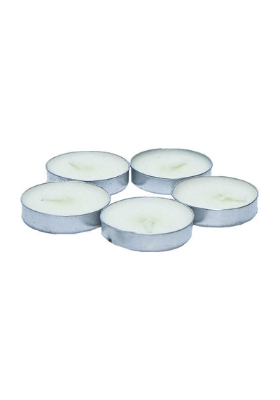 Tea Lights Beyaz Mum 5 Li 1 Paket Açık Altın