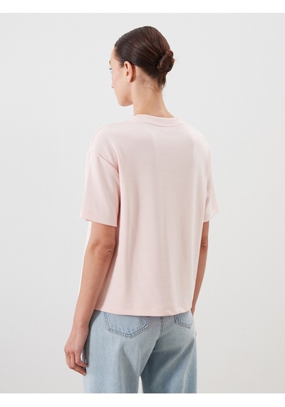 Lcw Comfort Pembe Taşlı Soft Touch Kadın Tişört