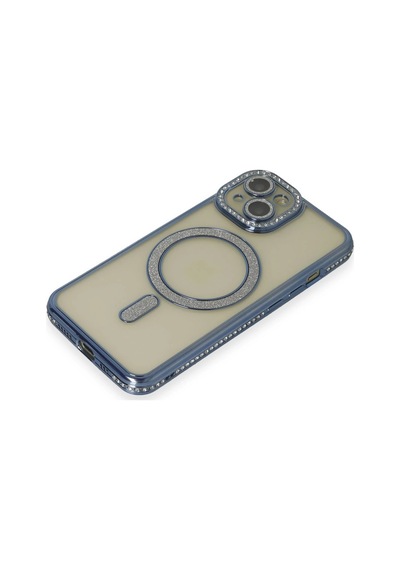 Sptmgldı Newface Apple iPhone Uyumlu  15 Kılıf Joke Simli Magneticsafe Kılıf - Lacivert