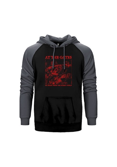At The Gates To Drink From The Night Itself Gri Renk Reglan Kol Sweatshirt / Hoodie