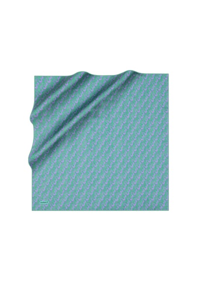 Logo Desenli Cacharel Twill Eşarp Açık Mavi Açık Mavi