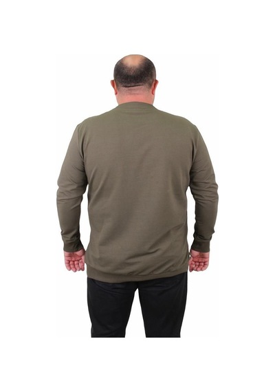 Starbattal Büyük Beden Sıfır Yaka Classic Sweat 23216 Hakı-Hakı