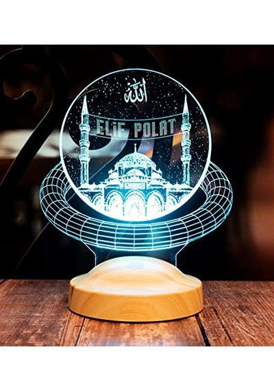 Dini Hediye, Kişiye Özel Mahyalı Camii 3d Led Lamba