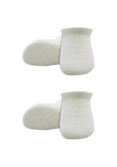 2'li Sneakers Kaymaz Basic Penye Çorap Bs20103 Ekru Ekru Renkli Çok Renkli
