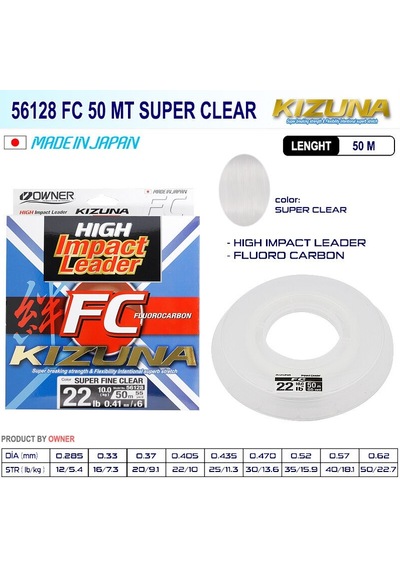 Owner Kizuna High Impact Fc Leader Super Fine Clear 50m 0.37Mm