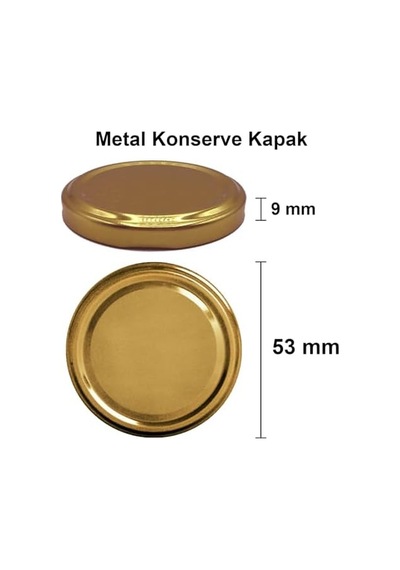 190 Ml Metal Kapaklı Konserve Kavanozu 190 Cc Şeffaf Bebek Mama Kavanoz 20 Adet Altın/gold 12 Izgara