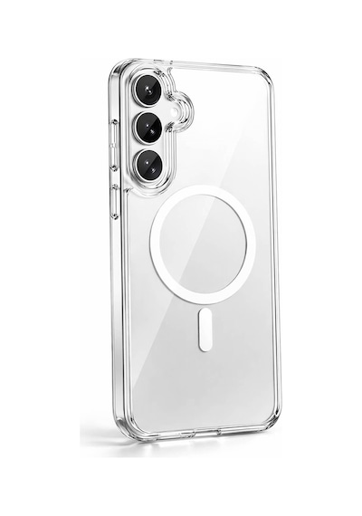 Samsung Galaxy S26 Plus Uyumlu Kamera Korumalı Magsafe Wireless Şarj Özellikli Lüks Şeffaf Silikon Telefon Kılıfı