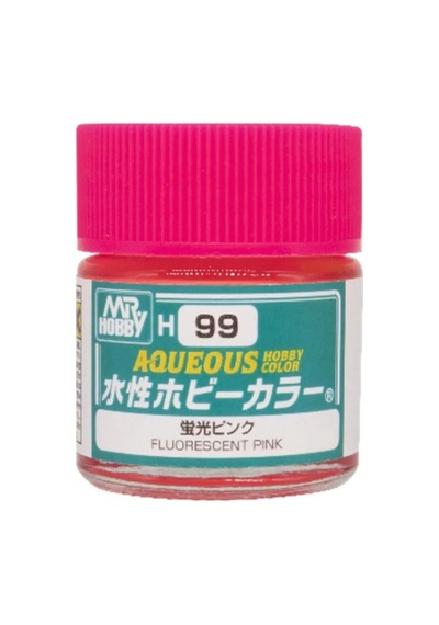 Mr.hobby H-099, 10 Ml. Fluorescent Pink Aqueous Serisi Maket Boyası Standart