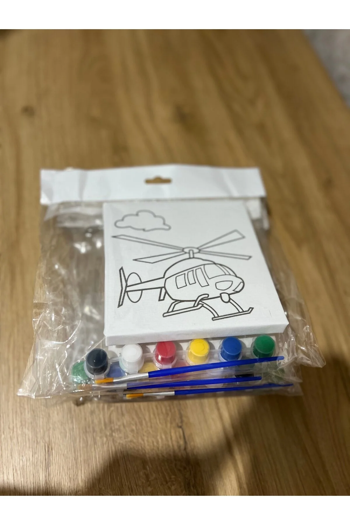 15x15 Cm Çocuk Tuval Seti 6 Lı Boya Ve Fırça Dahil