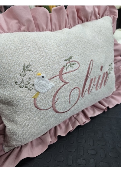 Tly Home Textiles Bebek Yastığı Nakışlı Kişiye Özel
