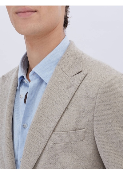 Kip Bej Desenli Modern Fit Pamuk Karışımlı Örme Takım Elbise Çok Renkli Kip Bej Desenli Modern Fit Pamuk Karışımlı Örme Takım Elbise Çok Renkli