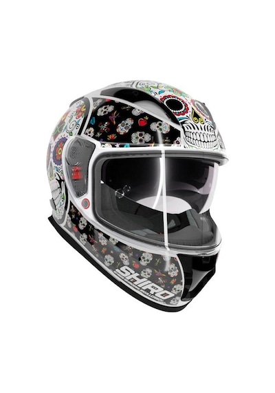 Shiro Sh-605 Sv Skull Candy Full Face Motosiklet Kaskı + Iridium Vizör Çok Renkli