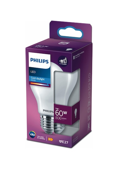 Philips LED Classic Buzlu Filament Ampul 7W 806 Lumen 6500K Beyaz Işık A60 E27 Duy (60W Eşleniği)