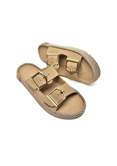 Fox Shoes U596030202 Vizon Süet Kadın Terlik Vizon