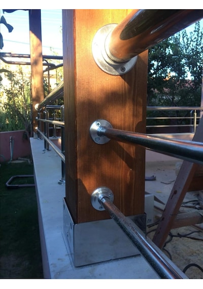 Krom.Pergule.Pergola.Kamelya.Sundurma.Ayak.Paslanmaz 95X95Mm