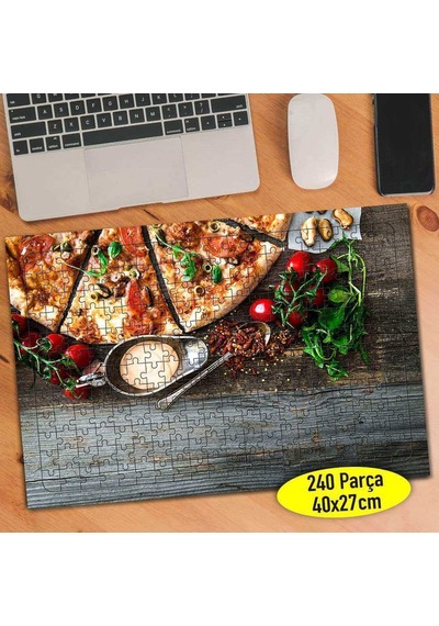 Üçgen Dilimli Lezzetli Pizza 240 Parça Puzzle Yapboz-285270380