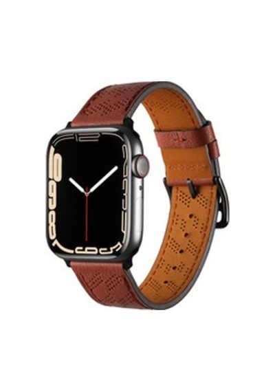 Apple Watch Uyumlu Ultra 49mm Krd-76 Pu Deri Kordon Strap Kayış - Mürdüm