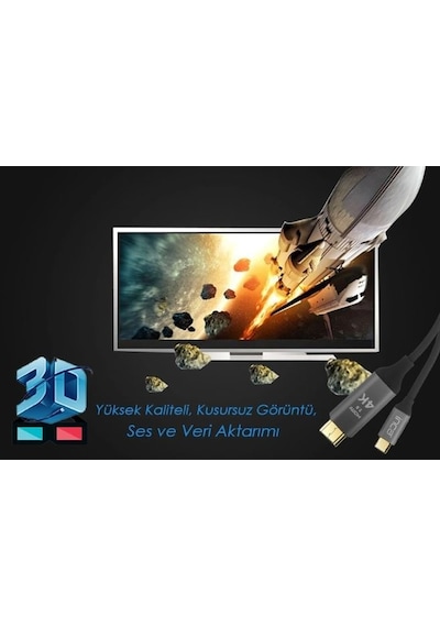 Inca Itch-02Tx Type-C To Hdmı 4K Altın Uçlu Kablo 2 Mt