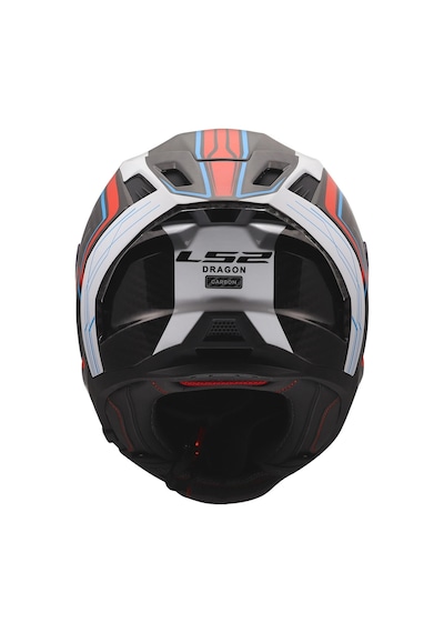 Ls2 Dragon Karbon Subıc Beyaz-mavi-kırmızı Kask Mavı
