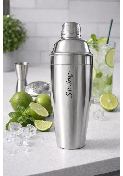 Kişiye İsme Özel Büyük Boy Shaker Kokteyl Hazırlama Kabı Kokteyl Karıştırıcı Full Çelik 750 Ml