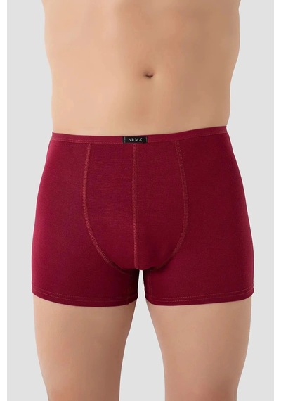 Carlburn Erkek İnce Bel Lastikli Bambu Boxer Bordo 5'li Paket Nefes Alabilen Tekstil Ürün Rahat İç Giyim
