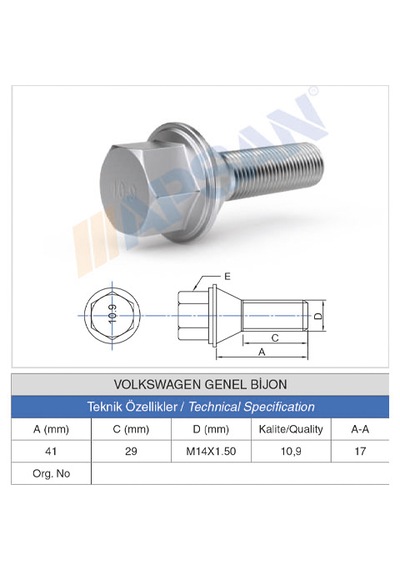 20 Adet Volkswagen Genel Bijon