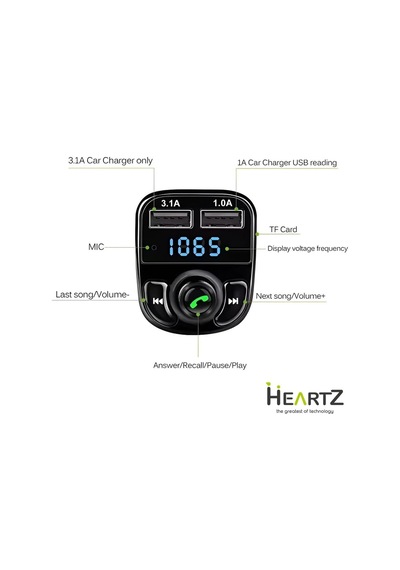Lexroo Fm Transmitter Modulator Araç Fast Quıck Charge Hızlı Şarj Flash Bellek Micro Sd Mp3 Player
