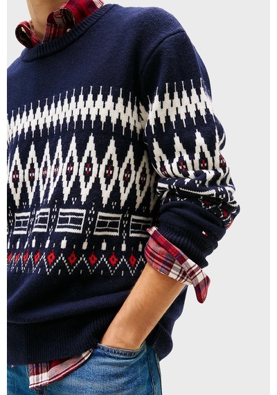 Tommy Hilfiger Erkek Kazak Mw0mw40844 0a4 Lacivert-beyaz Lacivert-beyaz