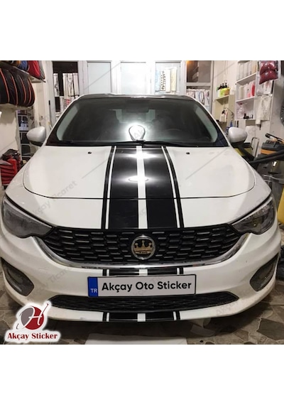 2Li Kaput Şerit Sticker Her Araca Uygun Şerit Sticker Oto Sticker (493762637)