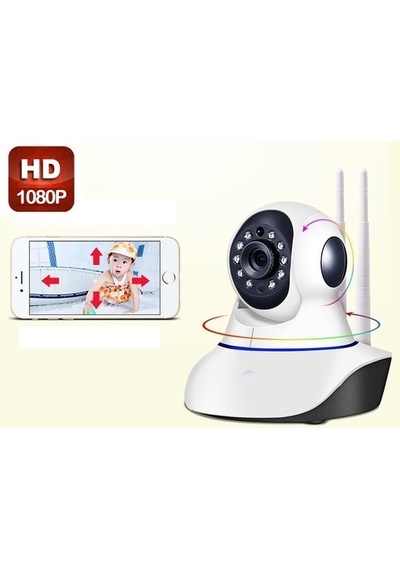 Çift Antenli 360 Derece Kablosuz Uzaktan İzleme Bakıcı İp Kamera